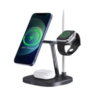Беспроводное зарядное устройство WIWU 3in1 для Phone+Watch+Pods M8 15W черное
