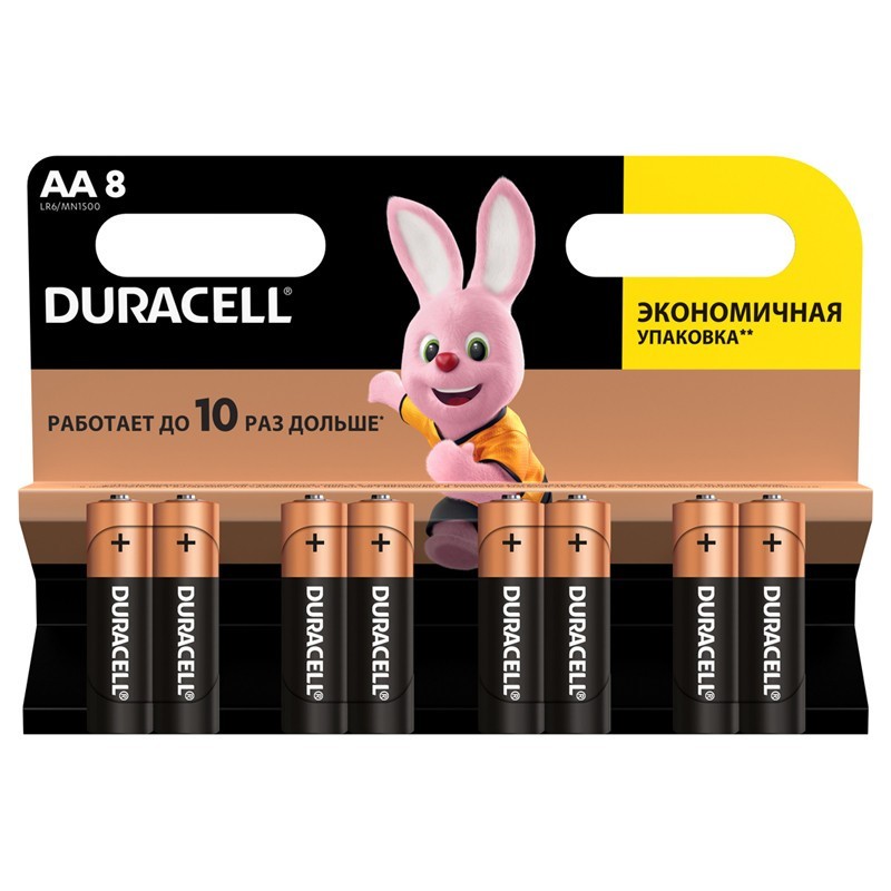 Батарейка алкалиновая Duracell Basic AA/LR6/BL8