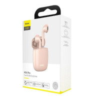Мобильная Bluetooth-гарнитура Baseus Encok W04 Pro IP54 TWS V5.0 сенсорная (NGW04P-04) розовая