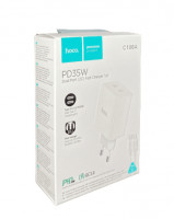 Сетевое зар. устр. Hoco C108A с шнуром Type-C на Type-C 1C 35W белое