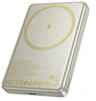 Powerbank с беспроводной зарядкой MagSafe Hoco Q26A 10000mAh 2USB-C 20W золотой