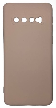 Накладка для Samsung Galaxy S10 Silicone cover без логотипа пудро
