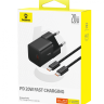 Сетевое зар. устр. Baseus GaN5 Mini 1C кабель Type-C на Type-C 20W P10110900113-01 черное