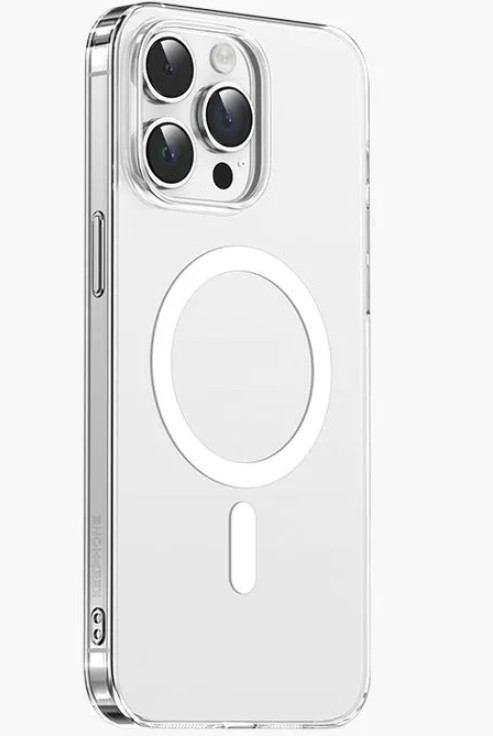 Накладка для i-Phone 15 Pro Keephone X-Crystal Magsafe серый прозрачный