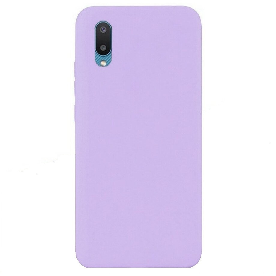 Накладка для Samsung Galaxy A02 Silicone cover без логотипа сиреневая
