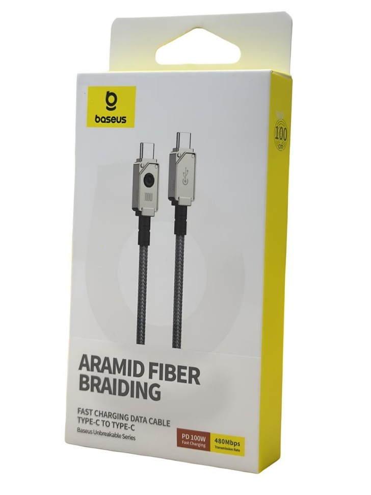 Кабель-зарядка Type-C на Type-C Baseus Unbreakable 100W 1м (P10355800221-00) stellar white