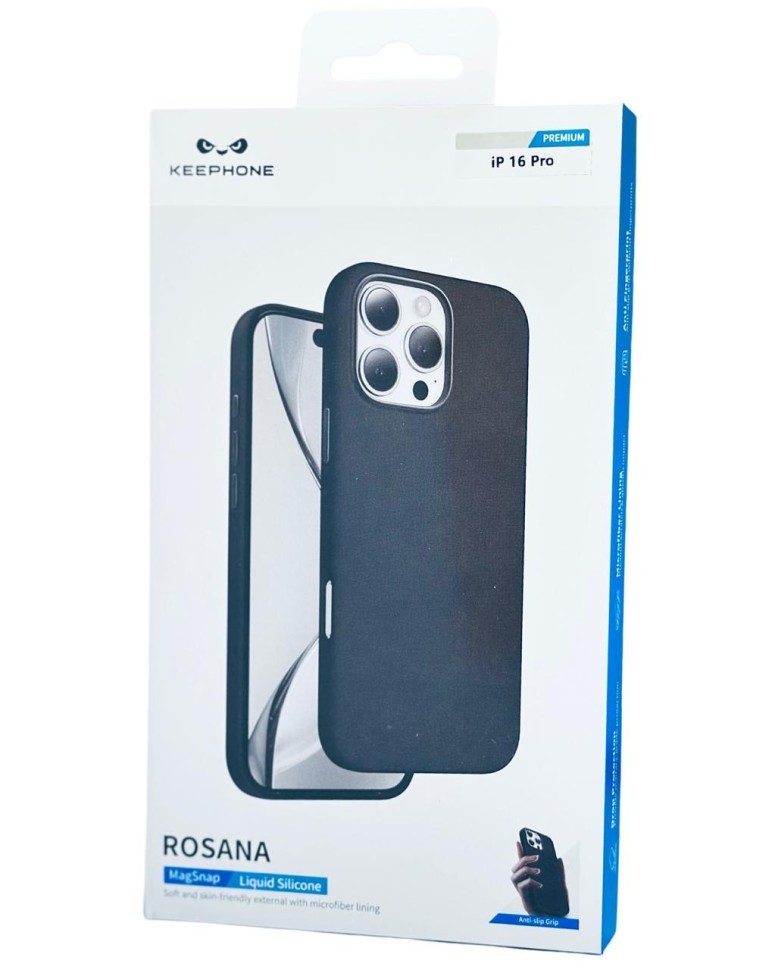Накладка для i-Phone 16 Pro Keephone Rosana MagSnap черный