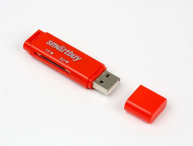 Картридер Smartbuy 715 USB - SD/microSD (SBR-715-R) красный