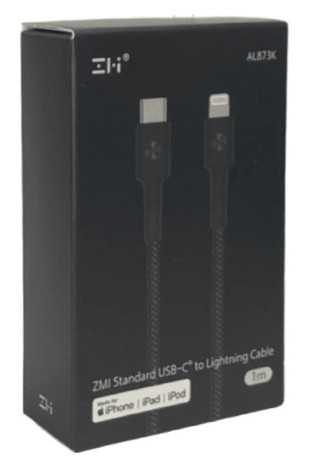Usb Кабель-зарядка ZMI Type-C на Lightning 1м 2A AL873K черный