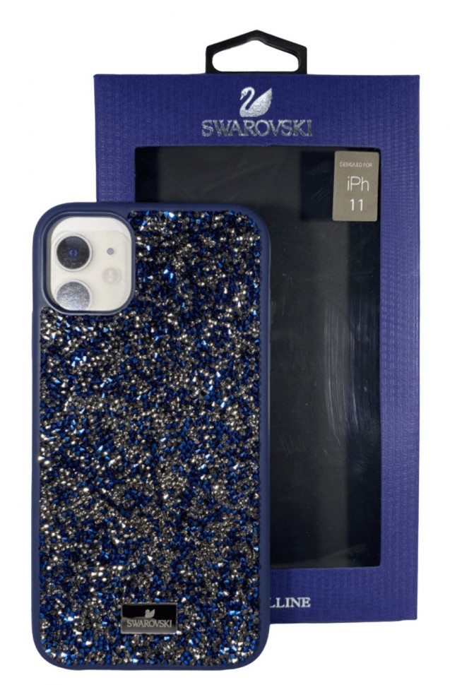 Накладка для i-Phone 11 6.1" Swarovski синий