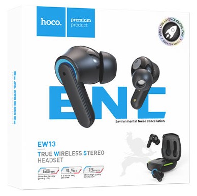 Беспроводные наушники TWS Hoco EW13 BT5.1/40mAh (500mAh)/5ч черные