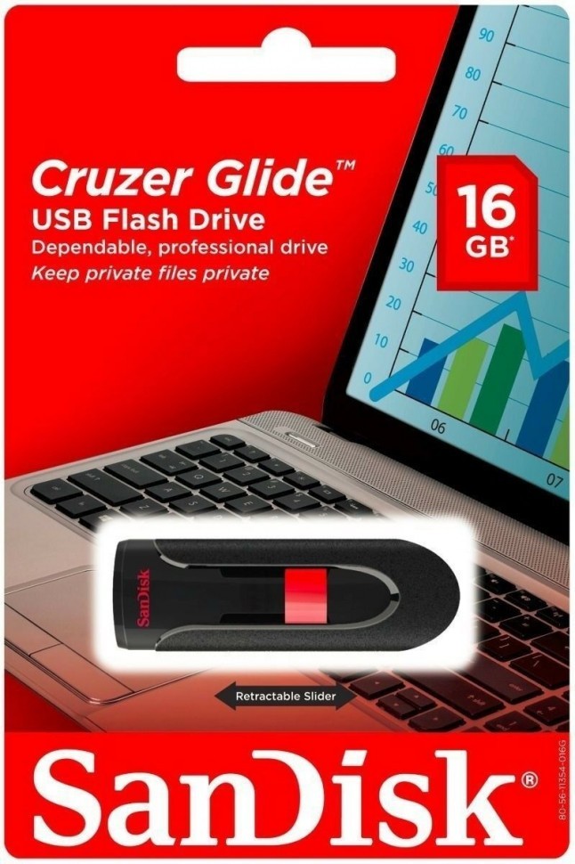 3.0 USB флеш накопитель SanDisk 16GB CZ600 Cruzer Glide (SDCZ600-016G-G35) черный