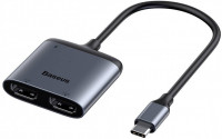 Переходник Baseus Enjoy USB-C на PD/2HDMI (CAHUB-I0G) серый