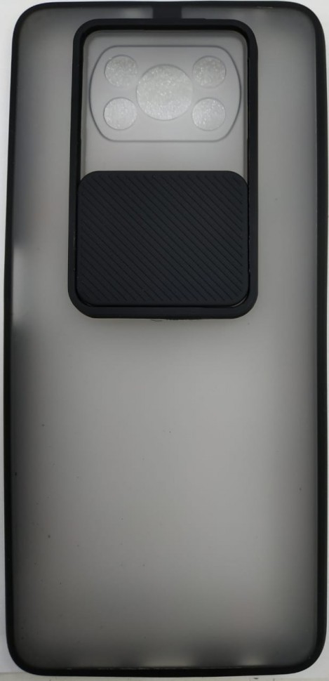 Накладка со шторкой камеры Xiaomi Pocophone X3 матовая черная