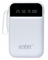 Powerbank Xreel 10000mAh 2USB/1USB-C с проводом Type-C/Lightning/Micro белый