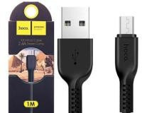 Usb Кабель-зарядка Micro Hoco X20 Flash 2.4A 1м силиконовый черный