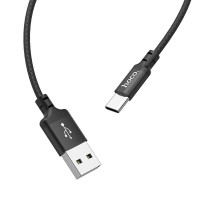 Usb Кабель-зарядка Type-C Hoco X14 Times speed 2.4A 2м в тканевой оплетке черный