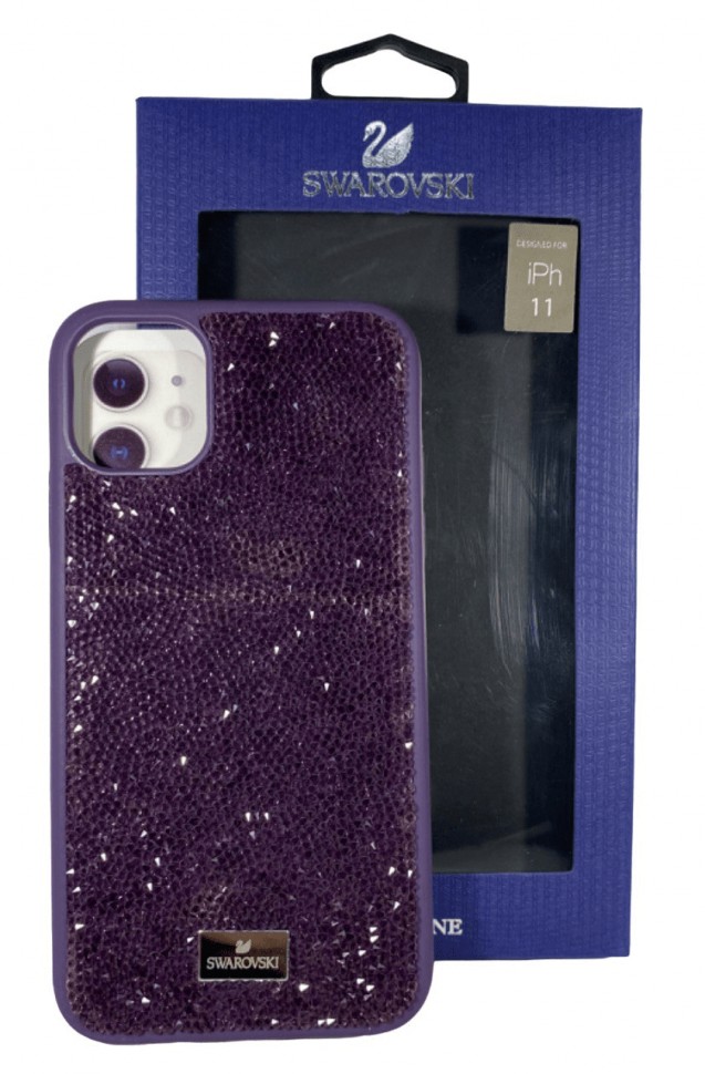 Накладка для i-Phone 11 6.1" Swarovski фиолетовый