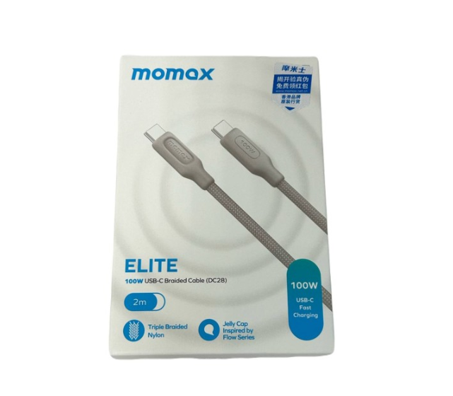 Usb Кабель-зарядка Type-C на Type-C Momax elite 100W DC28E 2м титан