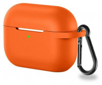 Силиконовый чехол для AirPods Pro c карабином папайя