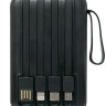 Powerbank Xreel 10000mAh 2USB/1USB-C с проводом Type-C/Lightning/Micro черный