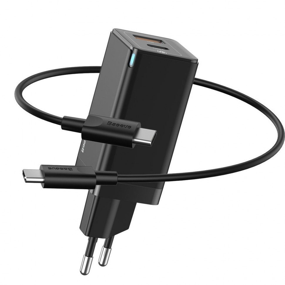 Сетевое зар. устр. Baseus GaN Mini Quick Charger 1USB+1C 45W (CCGAN-Q01) черное