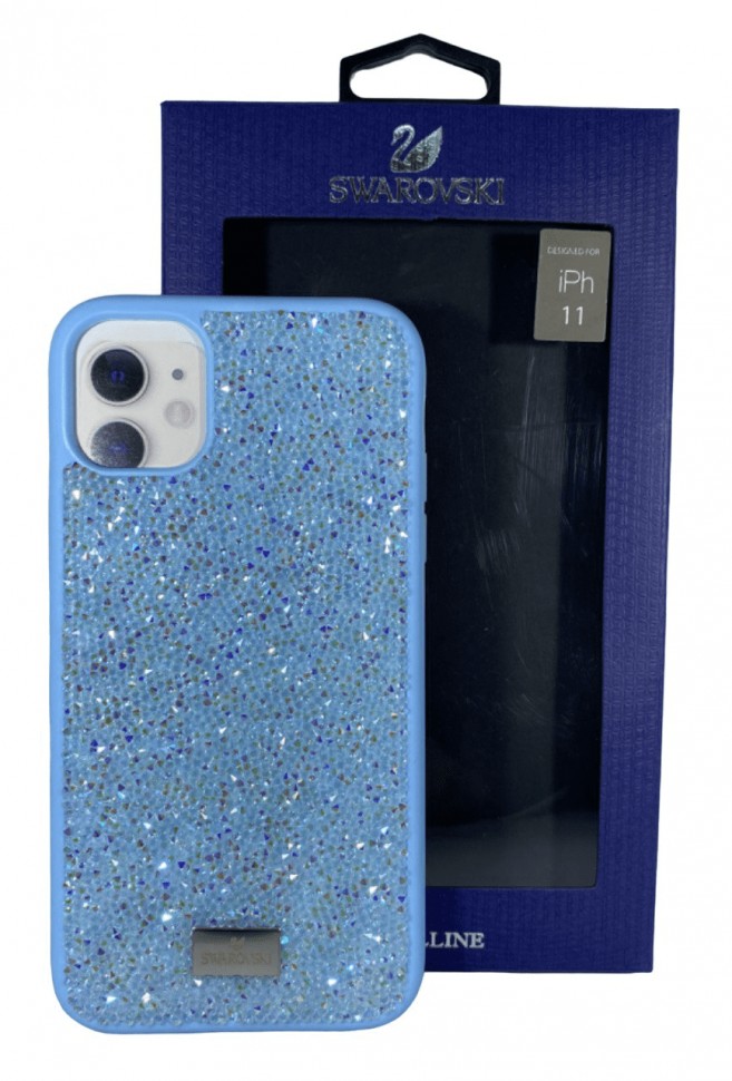 Накладка для i-Phone 11 6.1" Swarovski голубой