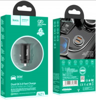 Автомобильное заряд. устр. Hoco NZ1 2USB 3А QC3.0 36W черное