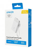 Powerbank Anker (A1257) 10000mAh 1USB/2C с проводом Type-C белый