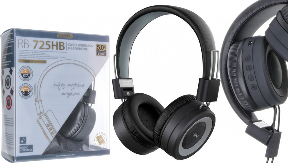 Стереонаушники Bluetooth полноразмерные Remax RB-725HB серые