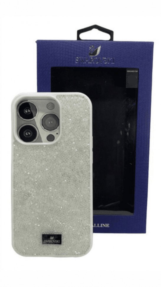 Накладка для i-Phone 13 Pro 6.1" Swarovski белый