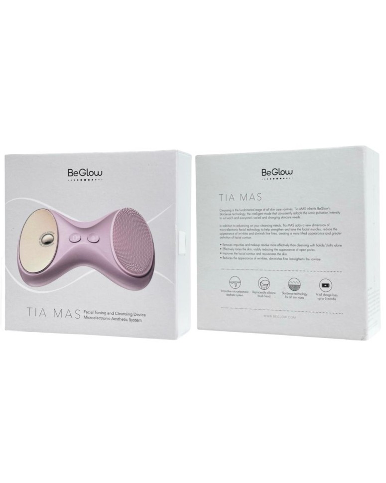 Аппарат для ультразвуковой чистки и массажа лица BeGlow TIA MAS розовый
