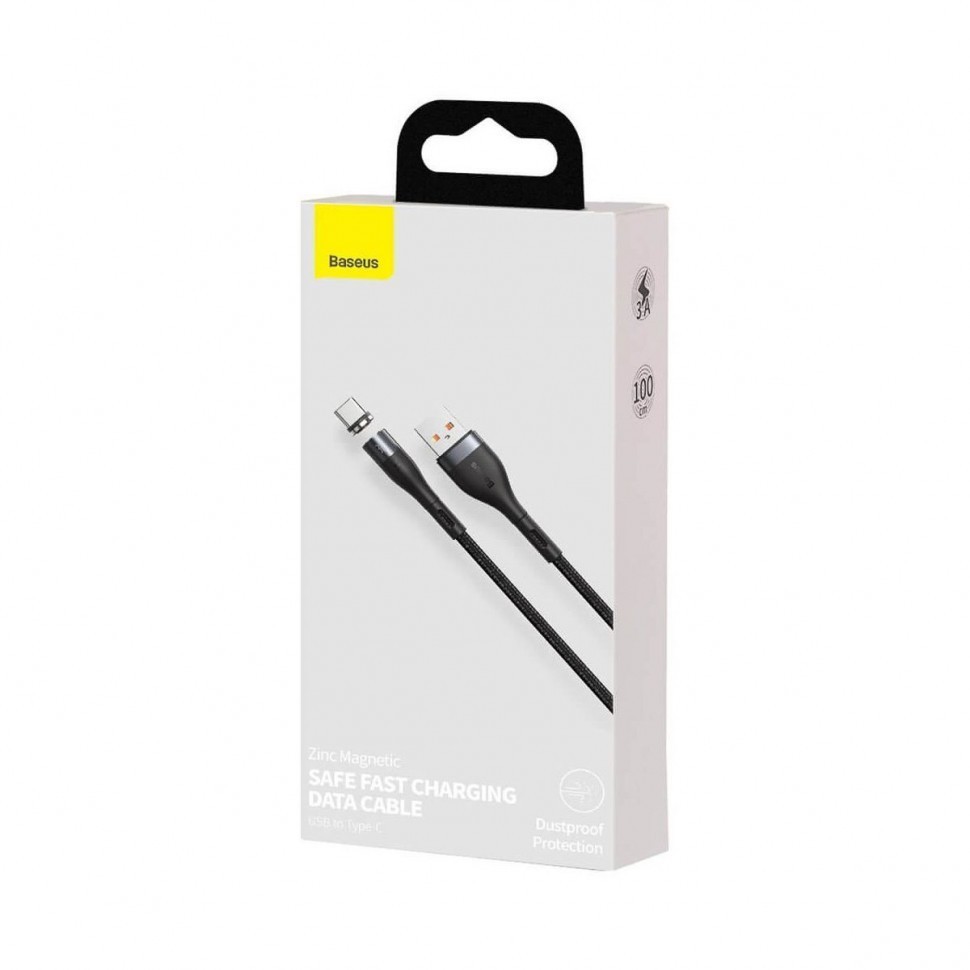 Usb Кабель-зарядка TYPE-C Baseus Zinc Magnetic 1.0м 3.0A (CATXC-MG1) черно-серый