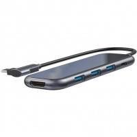 USB-C хаб Baseus 3USB/1USB-C/HDMI 4K (CAHUB-BZ0G) темно-серый