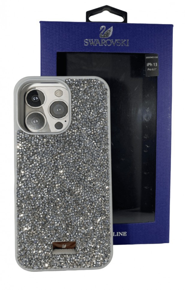 Накладка для i-Phone 13 Pro 6.1" Swarovski серебристый