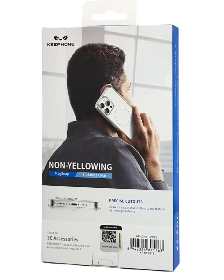 Накладка для i-Phone 16 Pro Max Keephone Non-Yellowing MagSnap прозрачный