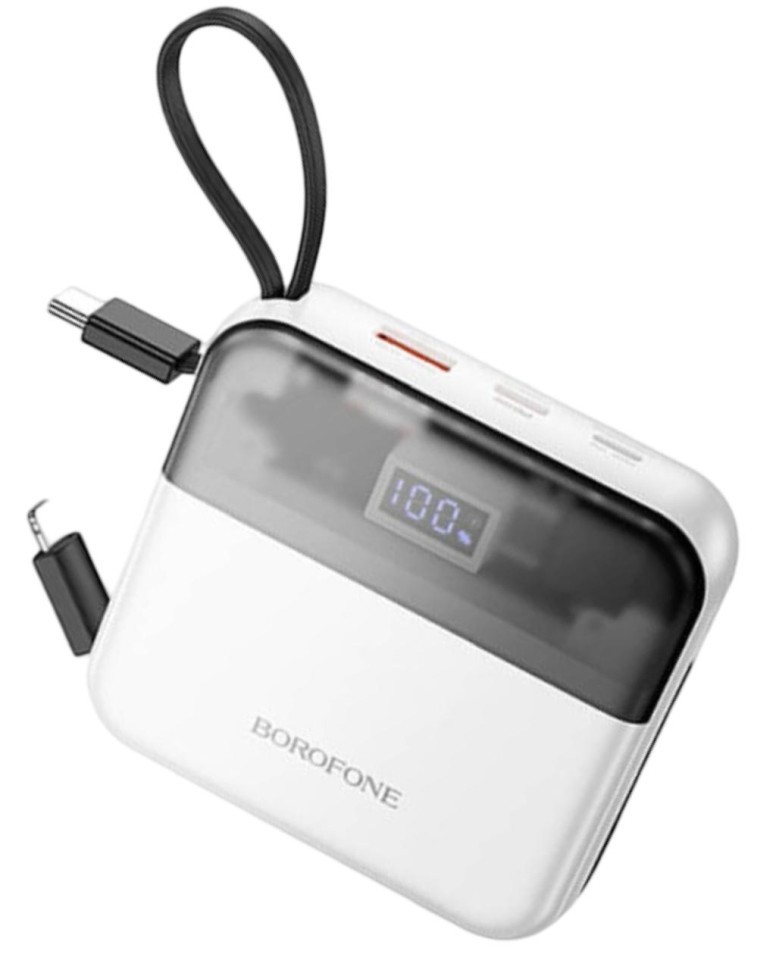 Powerbank Borofone BJ64A 20000mAh 1USB/1C/Lightning 22.5W/PD20W кабель Type C- lighting белый