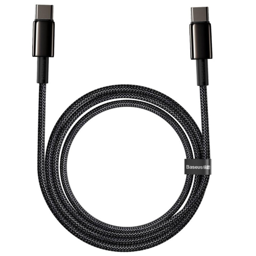 Кабель-зарядка Type-C на Type-C Baseus Tungsten Gold 100W 2м (CATWJ-A01) чёрный