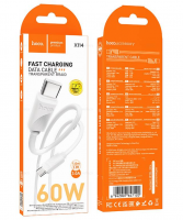 Usb Кабель-зарядка Type-C на Type-C Hoco X114 3A 60W 1м силиконовый белый