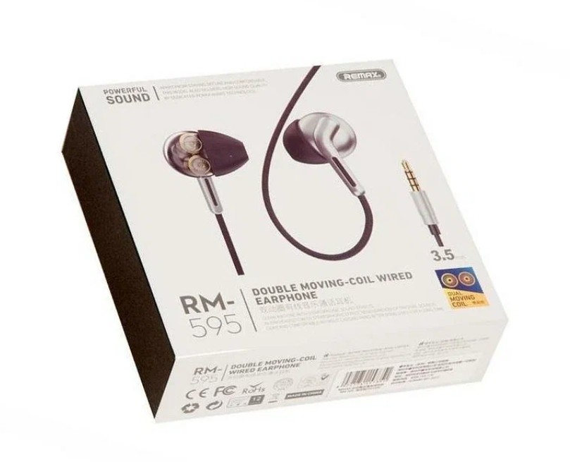 Стереонаушники с микрофоном Remax RM-595 1.2м серебристые