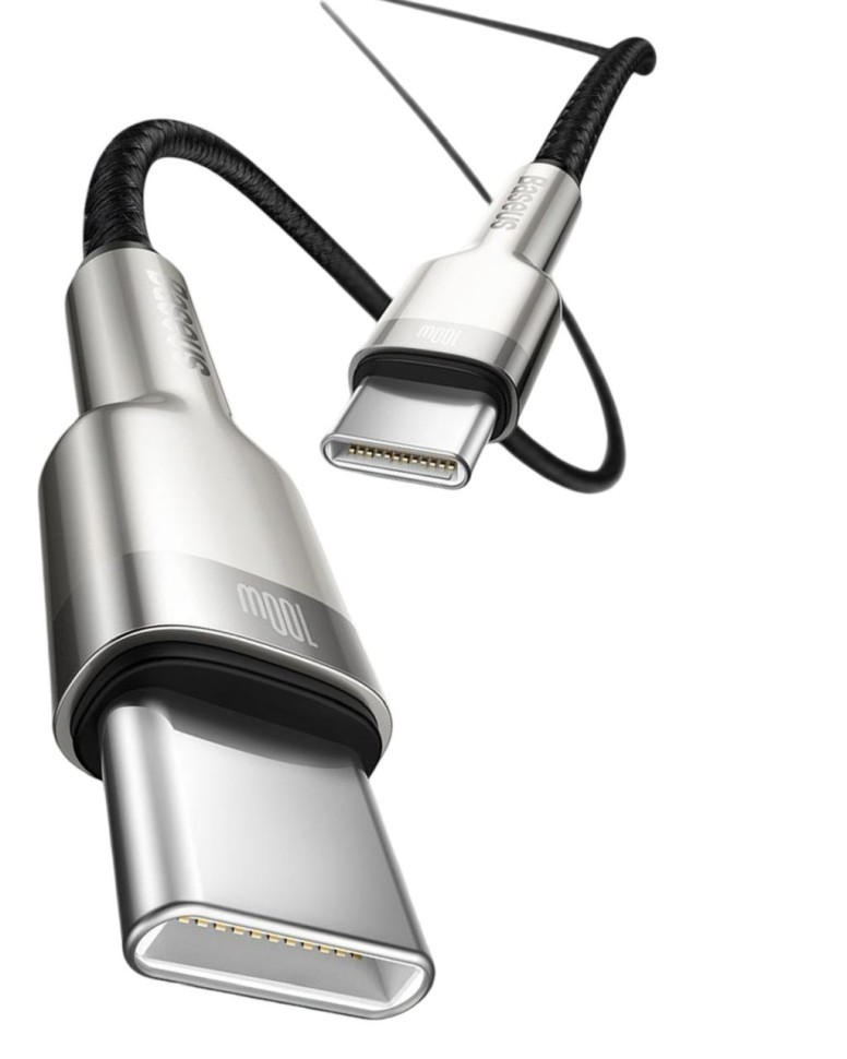 Кабель-зарядка Type-C на Type-C Baseus Cafule Metal 100W 1м CATJK-C01 черный