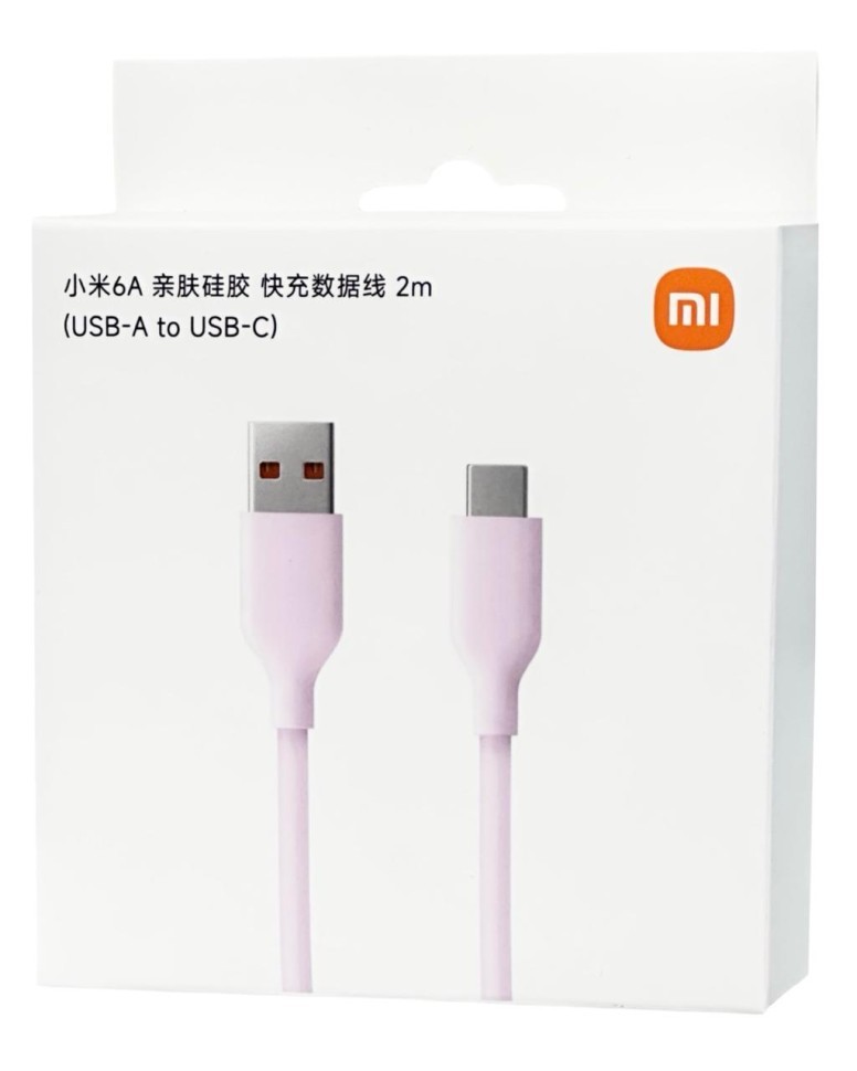 Usb Кабель-зарядка Xiaomi USB на Type-C 6A 2м BHR9279CN розовый