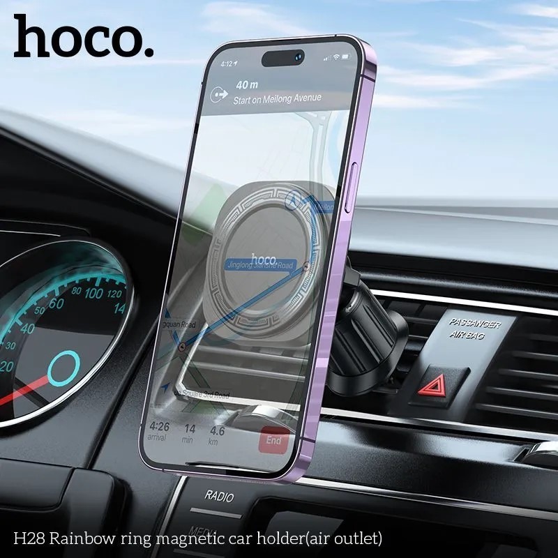 Держатель в автомобиль в воздуховод Hoco H28 магнитный черный