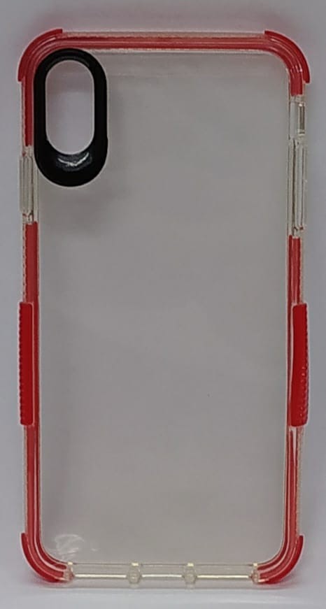 Накладка для i-Phone X Max силикон прозрачный, бока цветные