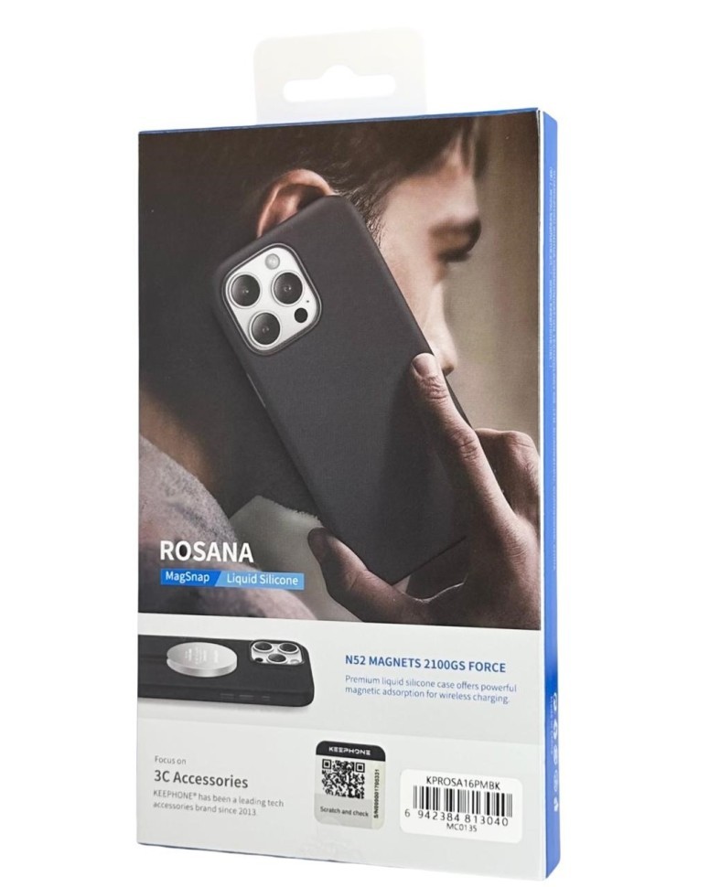 Накладка для i-Phone 16 Pro Max Keephone Rosana MagSnap черный