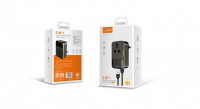 Сетевое зар. устр. LDNIO SC1205 1 универс. розетка EU/UK/US 2USB QC3.0 черное