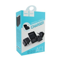 Универсальное зар. устр Hoco AC1 EU/US/AU/UK черное