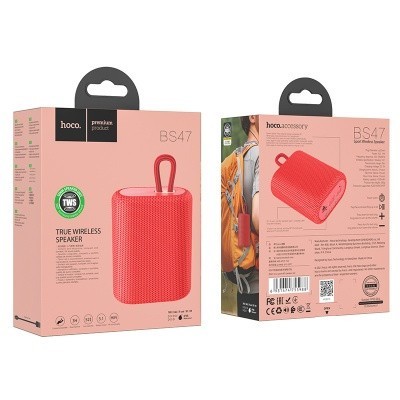 Bluetooth колонка Hoco BS47 BT5.0/1200mAh/3ч/5Вт/TF/FM красная