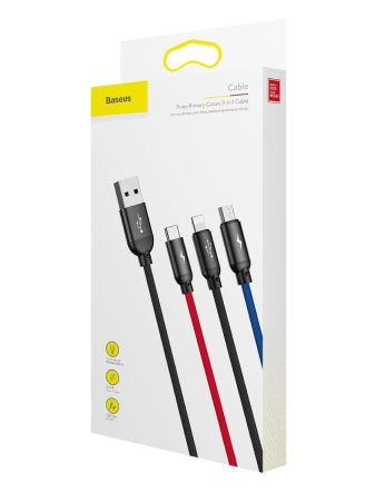 Usb Кабель-зарядка Lighting Baseus 3in1 i-Phone/Micro/Type-C CAMLT-BSY01