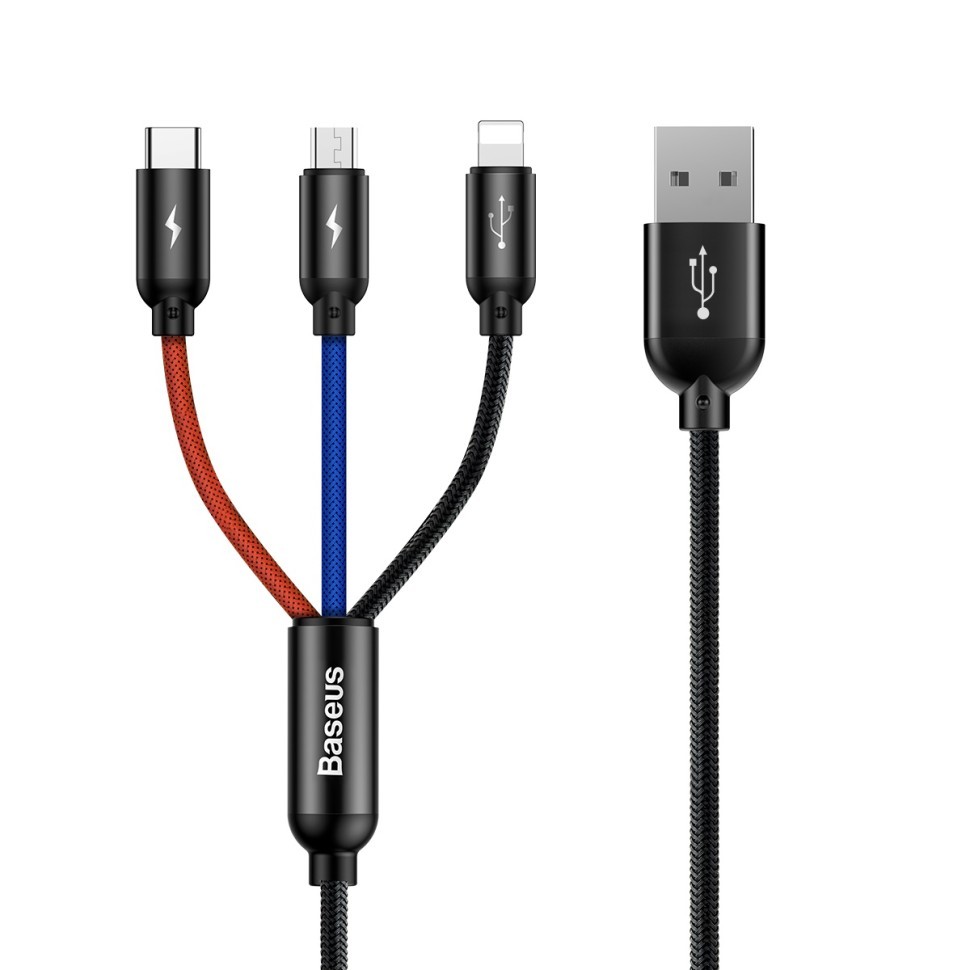 Usb Кабель-зарядка Lighting Baseus 3in1 i-Phone/Micro/Type-C CAMLT-BSY01